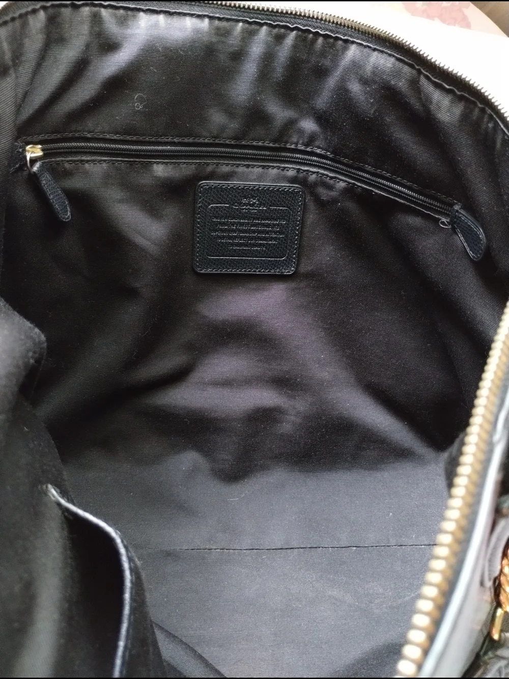 Coach Ava Black Leather Tote with Chain-Detail Straps
